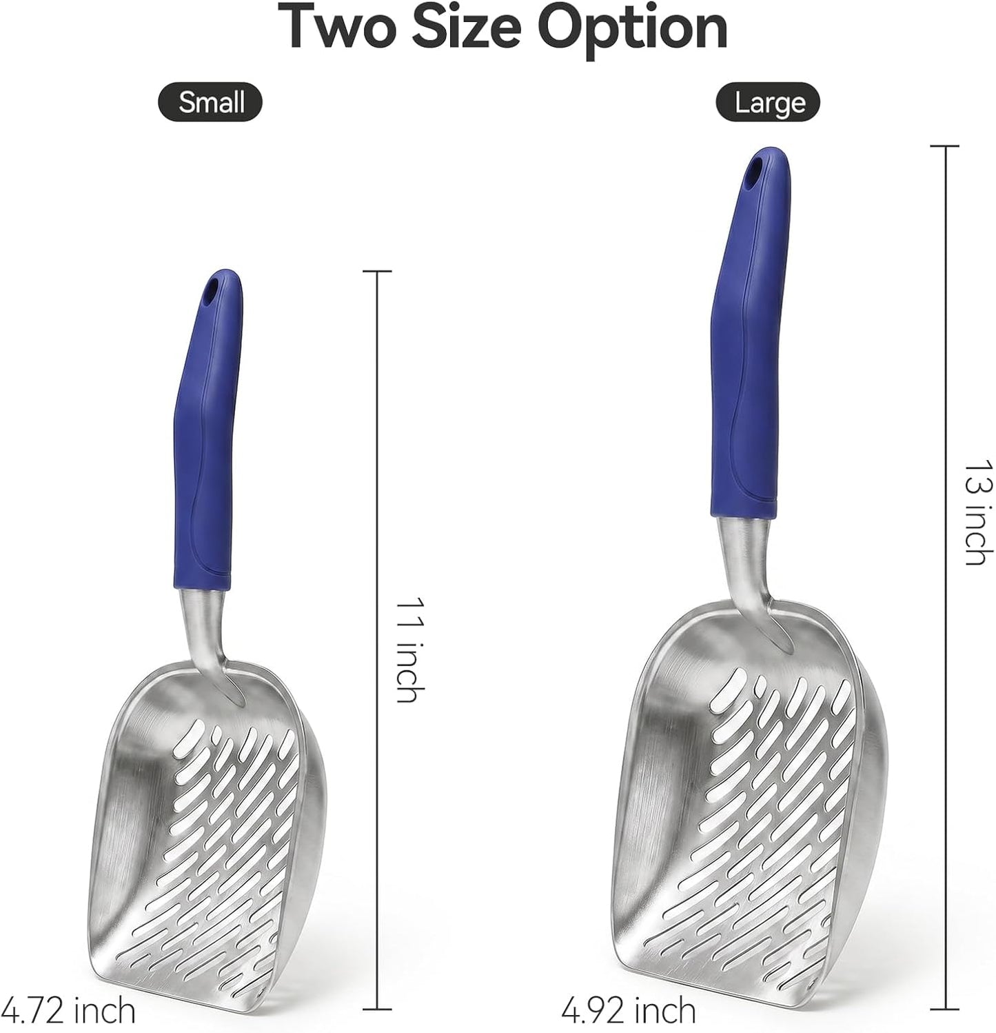 Cat Litter Scoop, Large Long Handle Kitty Metal Scooper