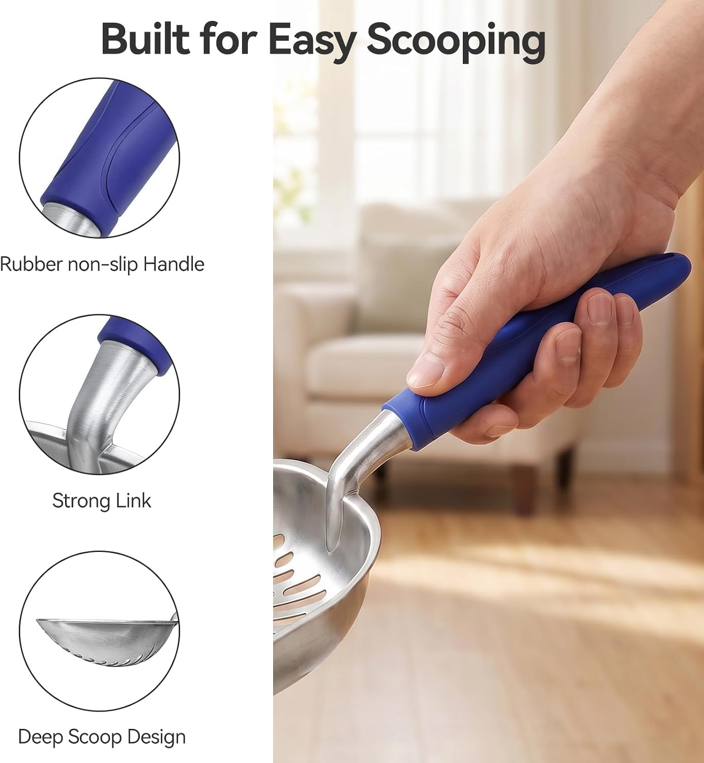 Cat Litter Scoop, Large Long Handle Kitty Metal Scooper
