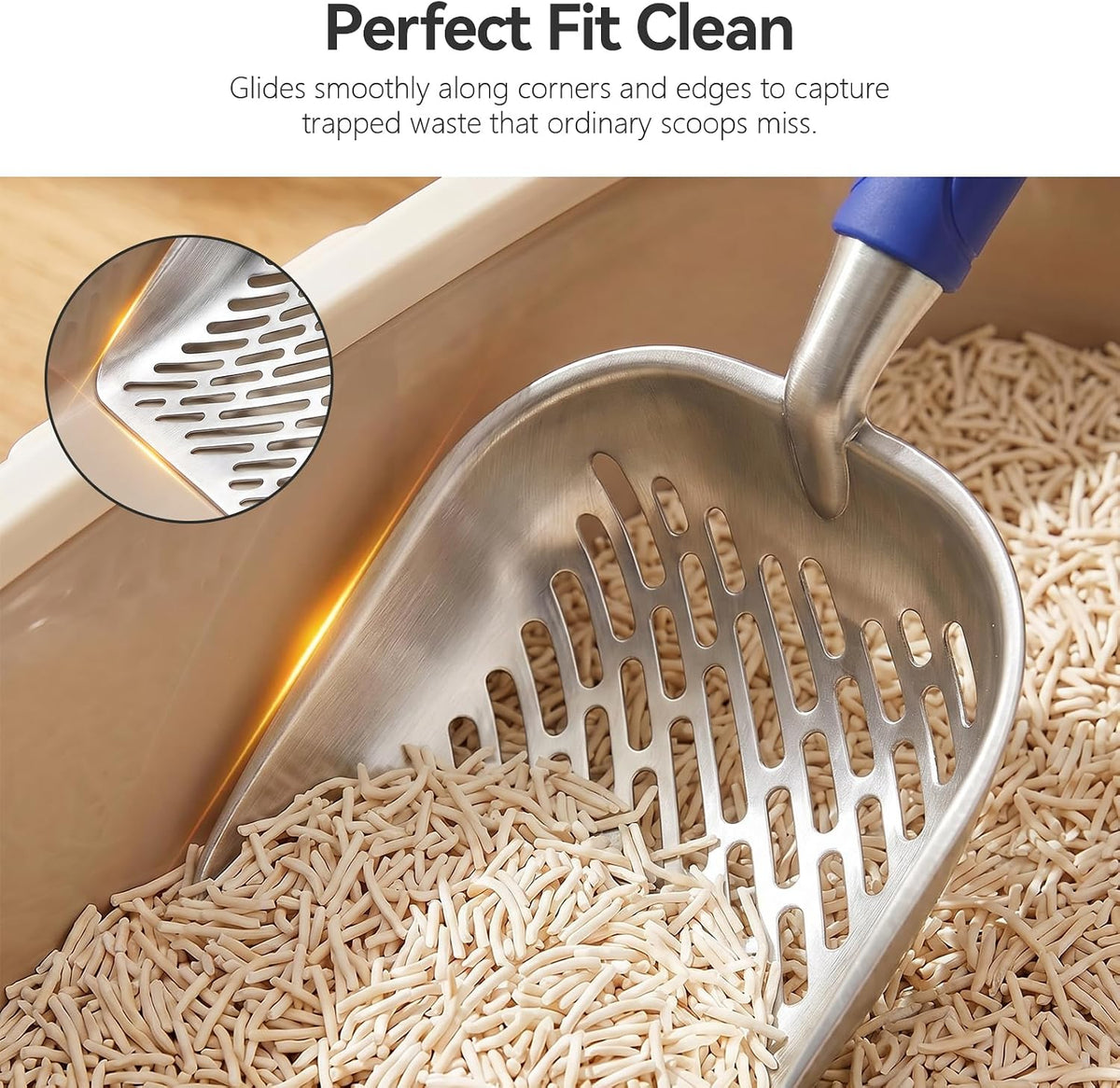 Cat Litter Scoop, Large Long Handle Kitty Metal Scooper