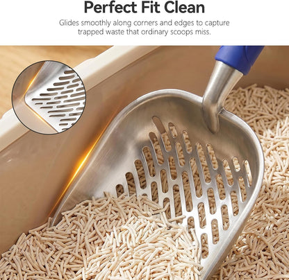 Cat Litter Scoop, Large Long Handle Kitty Metal Scooper
