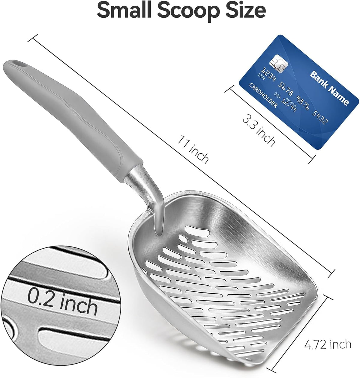 Cat Litter Scoop, Large Long Handle Kitty Metal Scooper