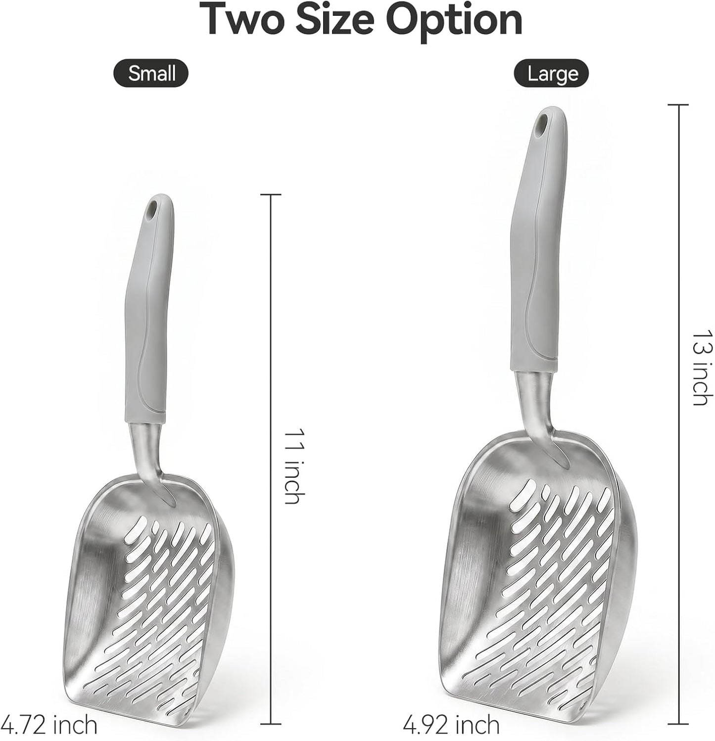Cat Litter Scoop, Large Long Handle Kitty Metal Scooper