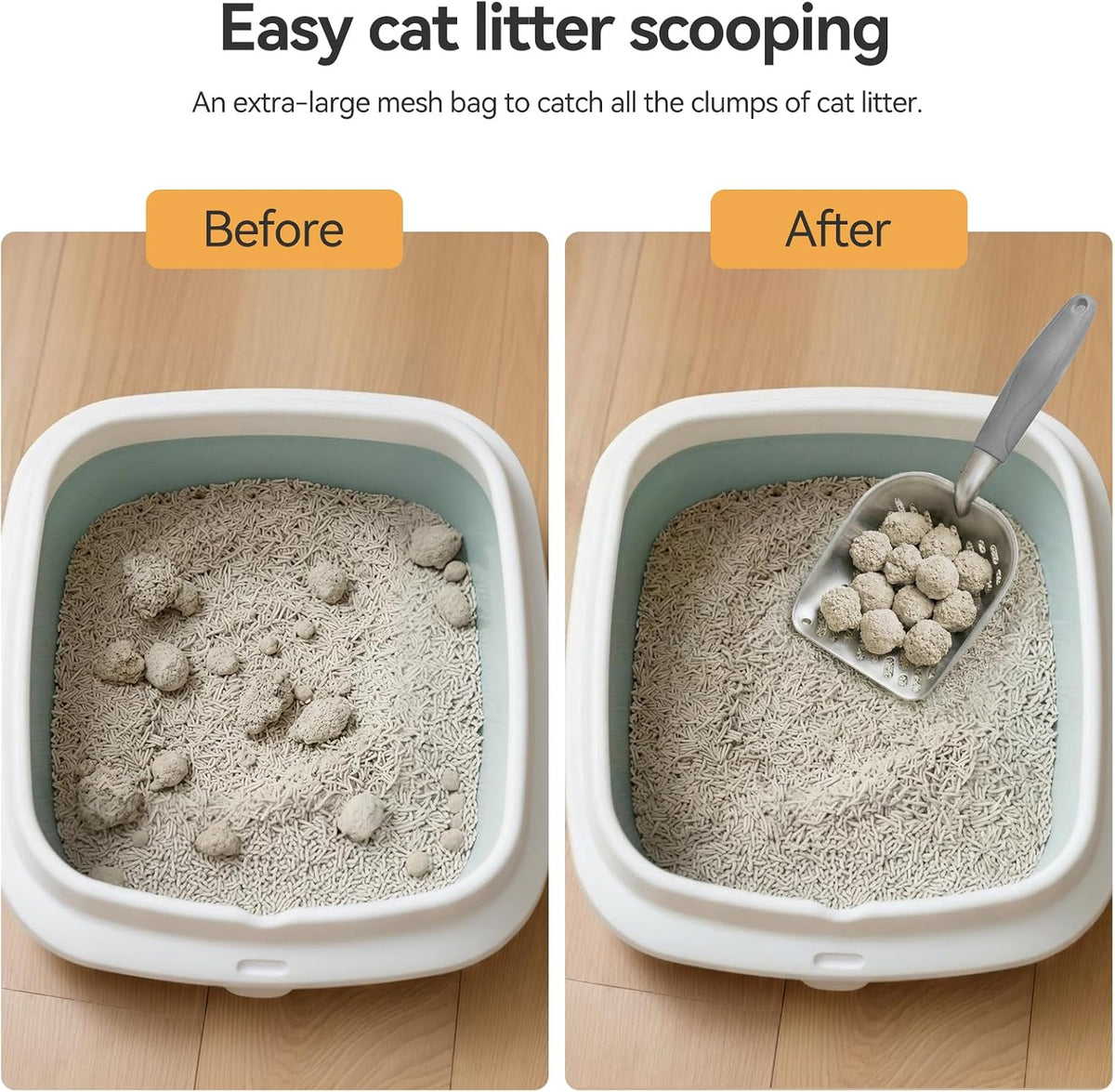 Cat Litter Scoop, Large Long Handle Kitty Metal Scooper