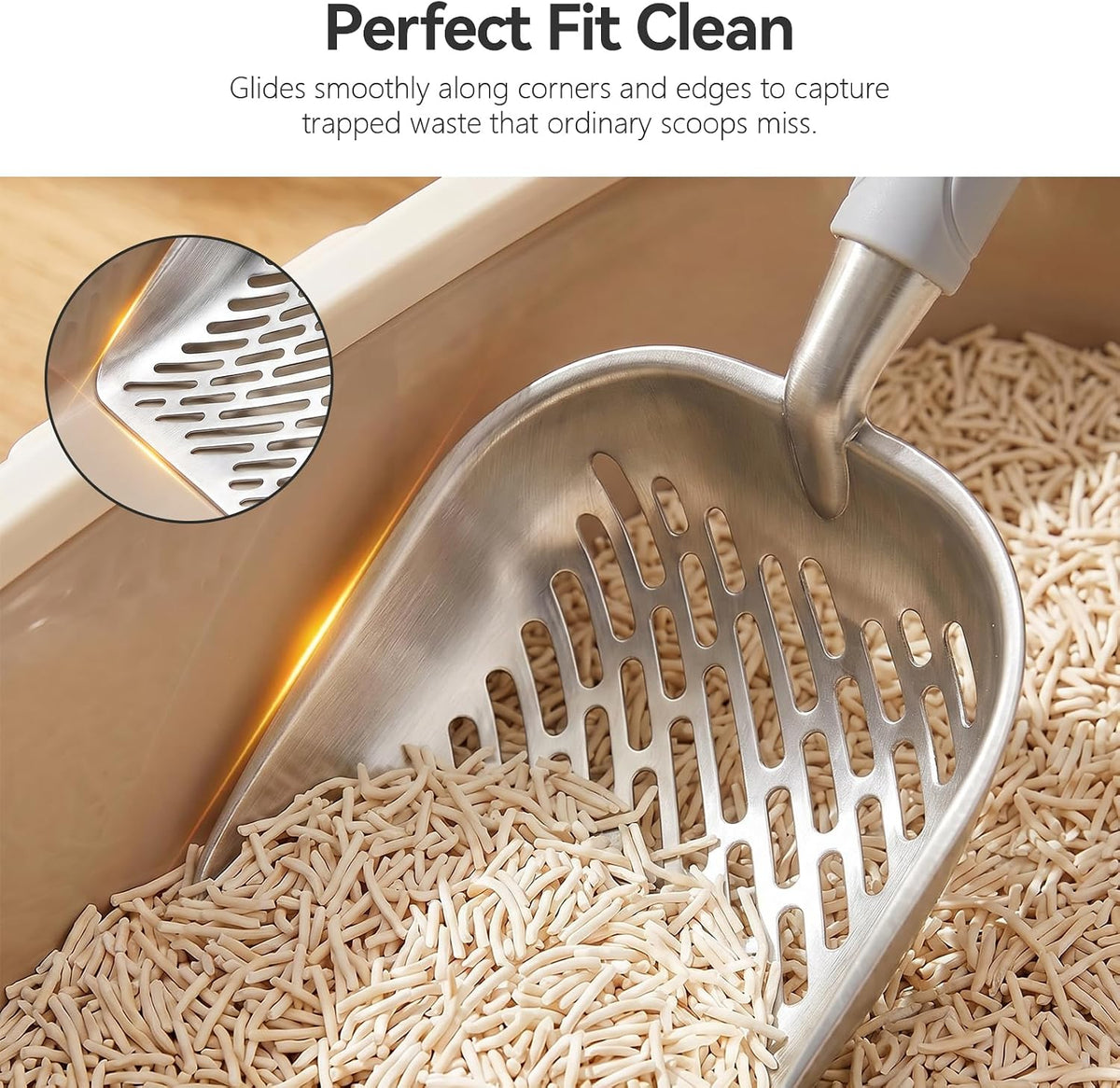 Cat Litter Scoop, Large Long Handle Kitty Metal Scooper