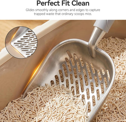 Cat Litter Scoop, Large Long Handle Kitty Metal Scooper