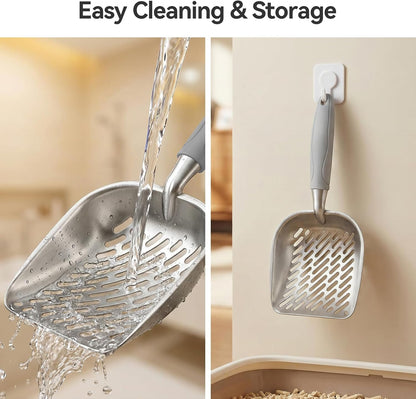 Cat Litter Scoop, Large Long Handle Kitty Metal Scooper