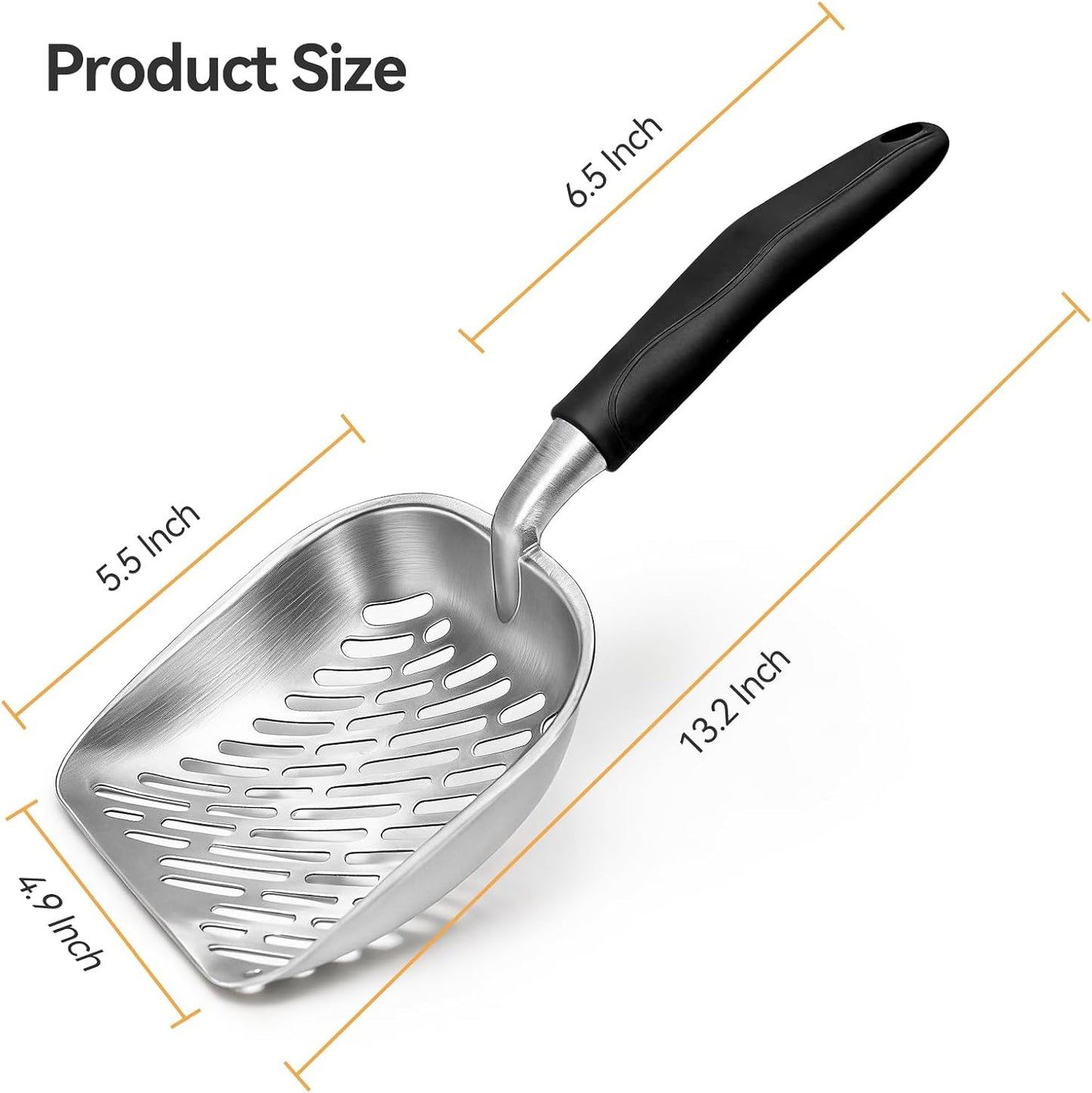 Cat Litter Scoop, Large Long Handle Kitty Metal Scooper