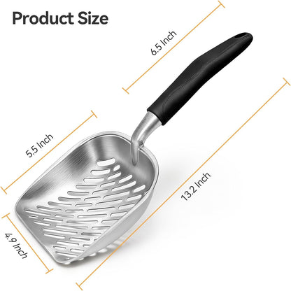 Cat Litter Scoop, Large Long Handle Kitty Metal Scooper