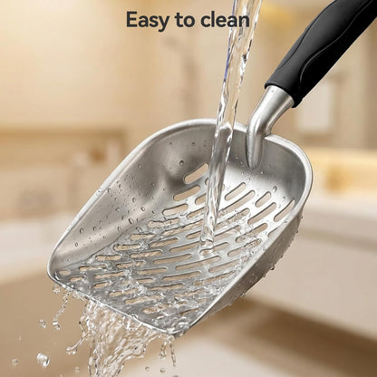Cat Litter Scoop, Large Long Handle Kitty Metal Scooper