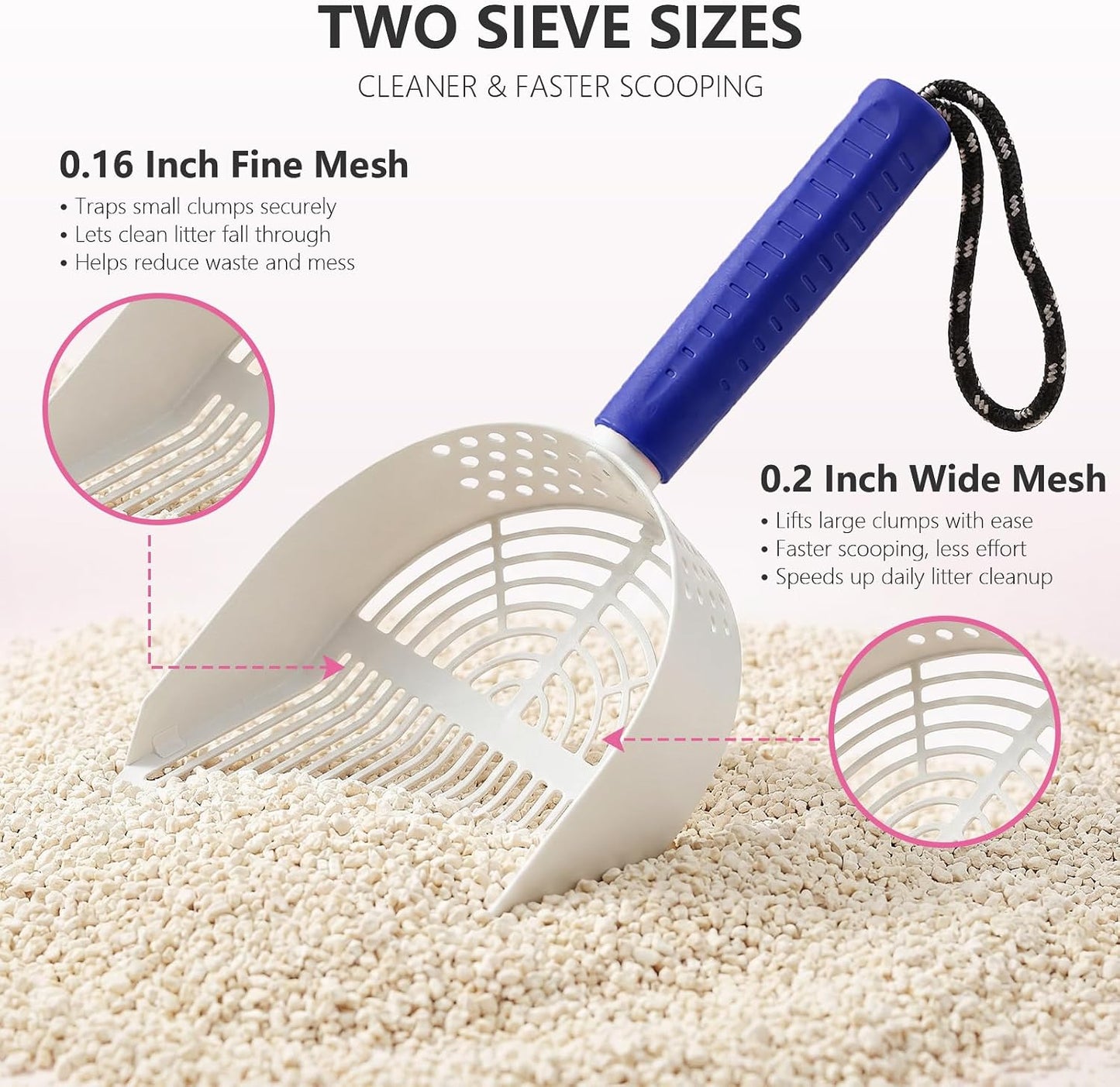 Cat Litter Scoop, Large Long Handle Kitty Metal Scooper