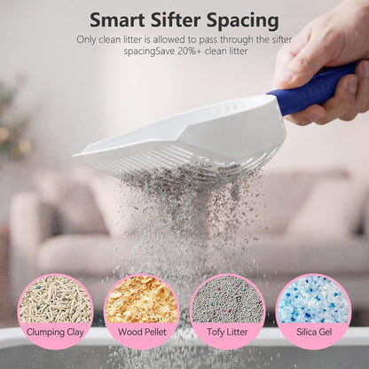 Cat Litter Scoop, Large Long Handle Kitty Metal Scooper