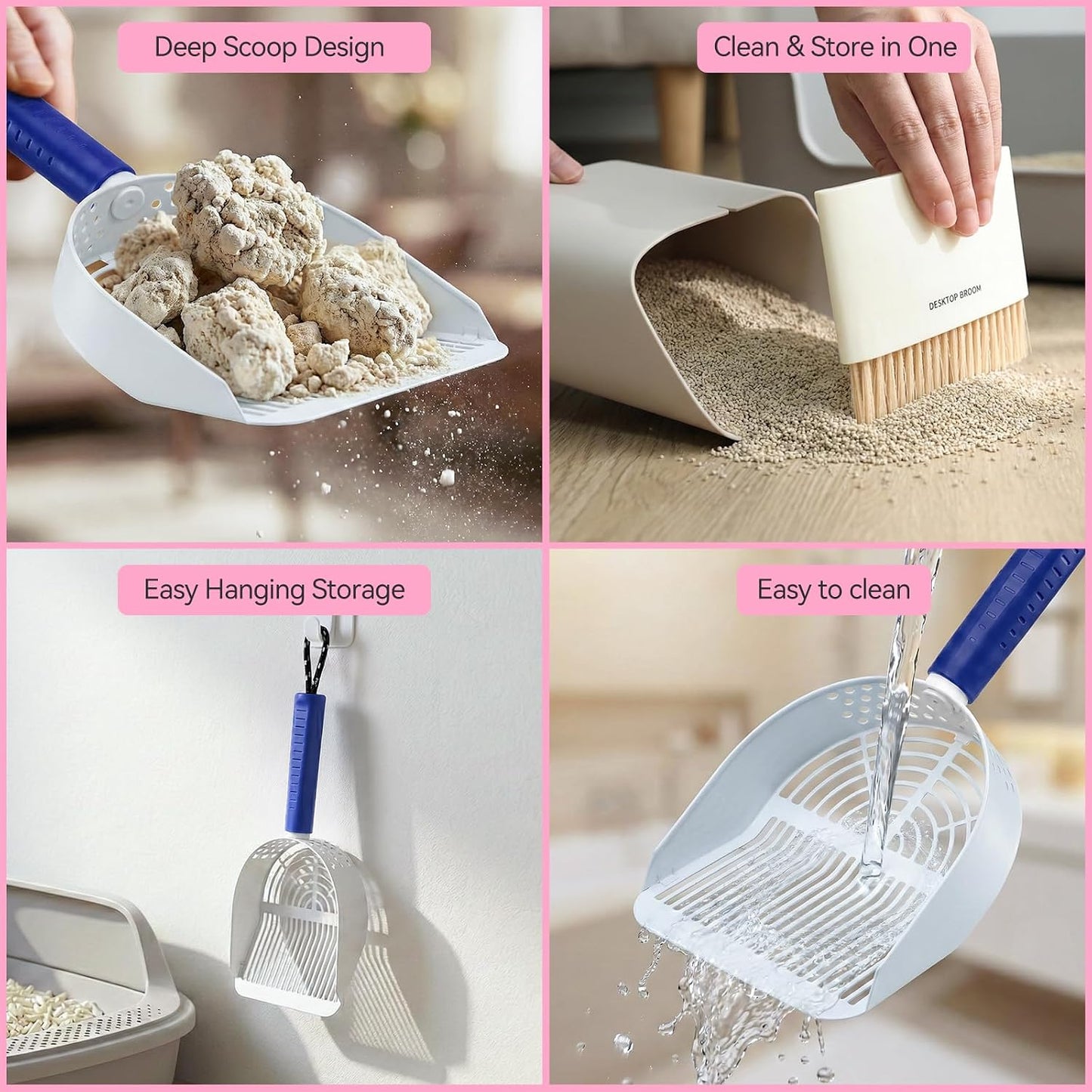 Cat Litter Scoop, Large Long Handle Kitty Metal Scooper