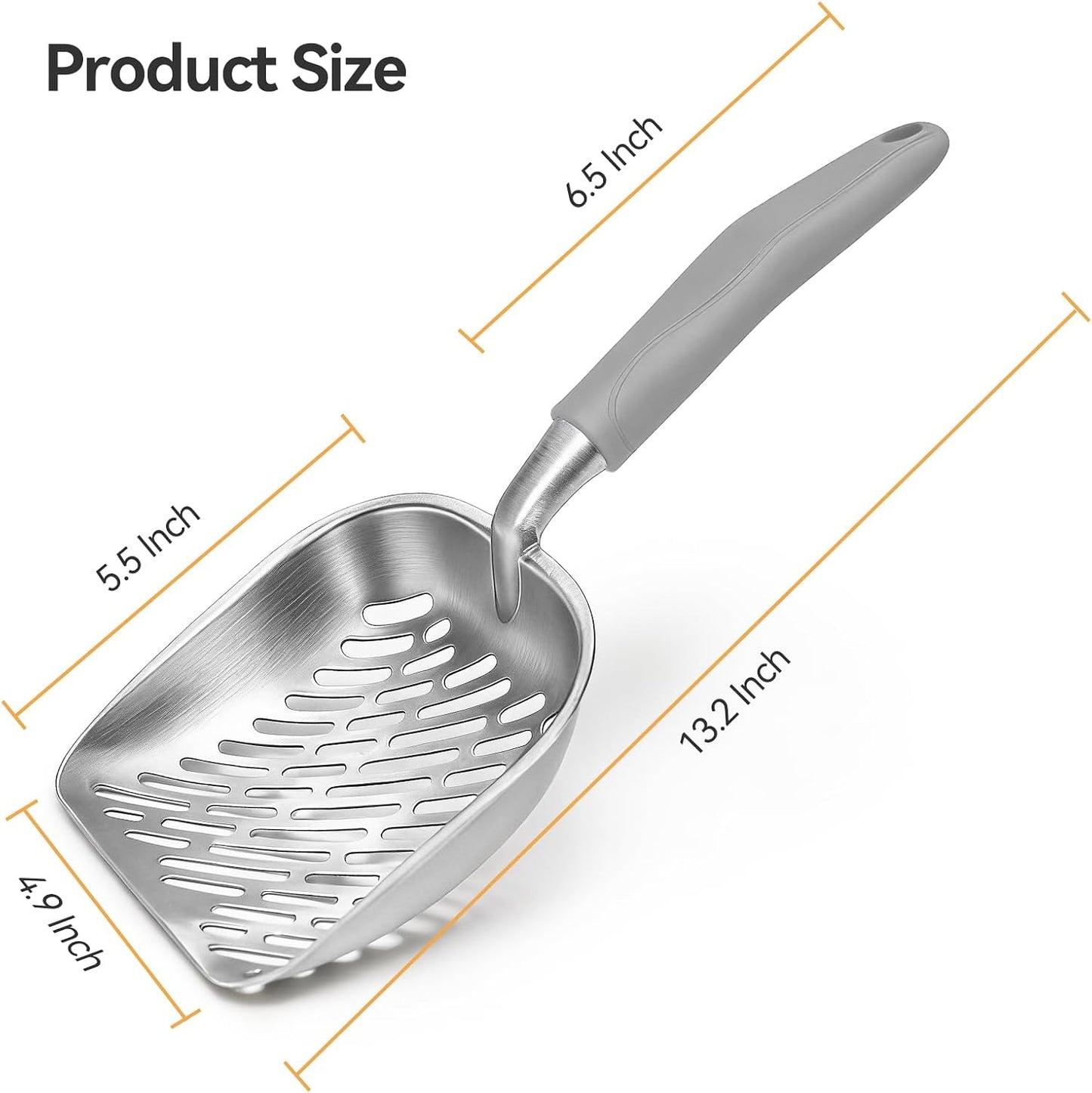 Cat Litter Scoop, Large Long Handle Kitty Metal Scooper
