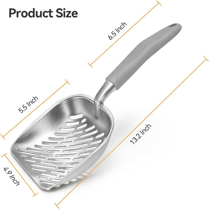 Cat Litter Scoop, Large Long Handle Kitty Metal Scooper