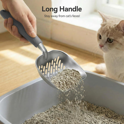 Cat Litter Scoop, Large Long Handle Kitty Metal Scooper