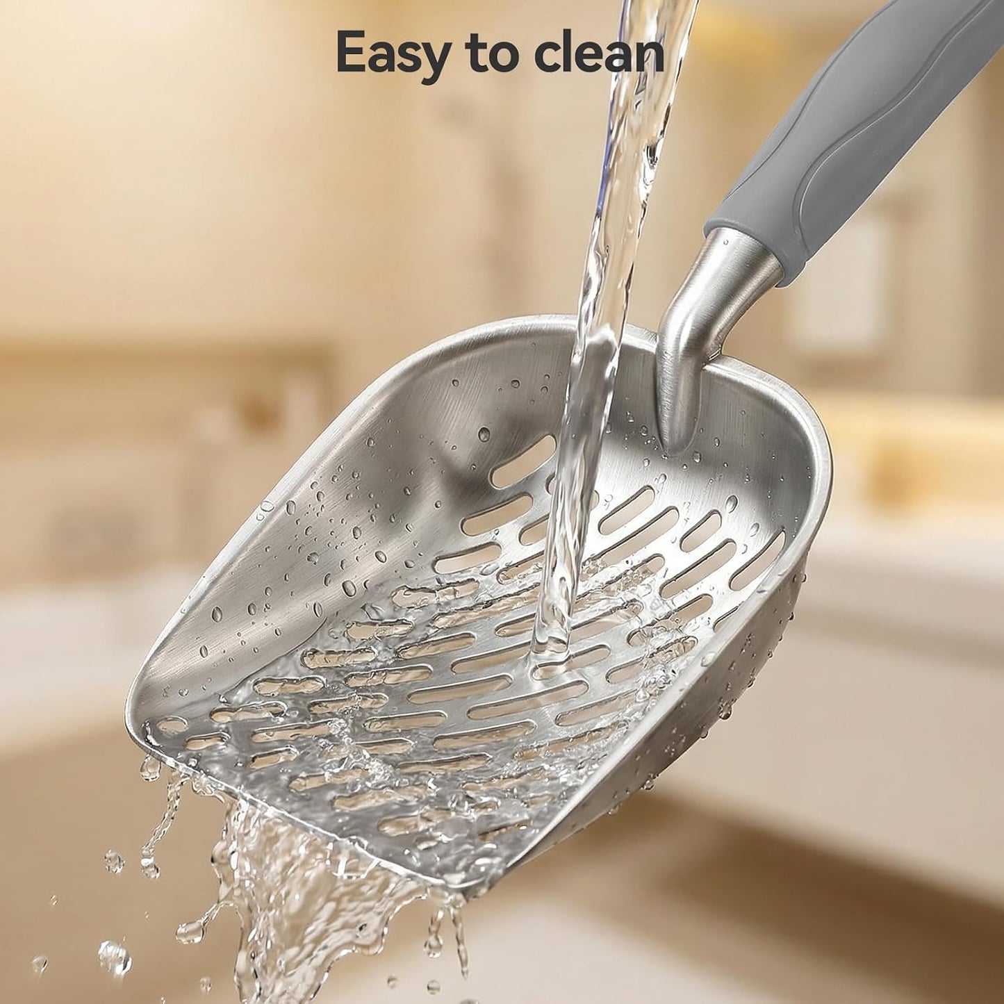 Cat Litter Scoop, Large Long Handle Kitty Metal Scooper