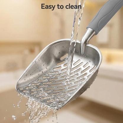 Cat Litter Scoop, Large Long Handle Kitty Metal Scooper