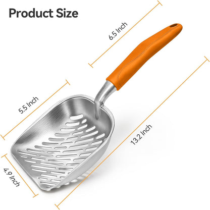 Cat Litter Scoop, Large Long Handle Kitty Metal Scooper