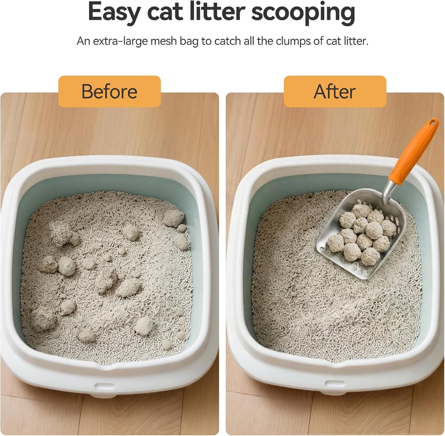 Cat Litter Scoop, Large Long Handle Kitty Metal Scooper