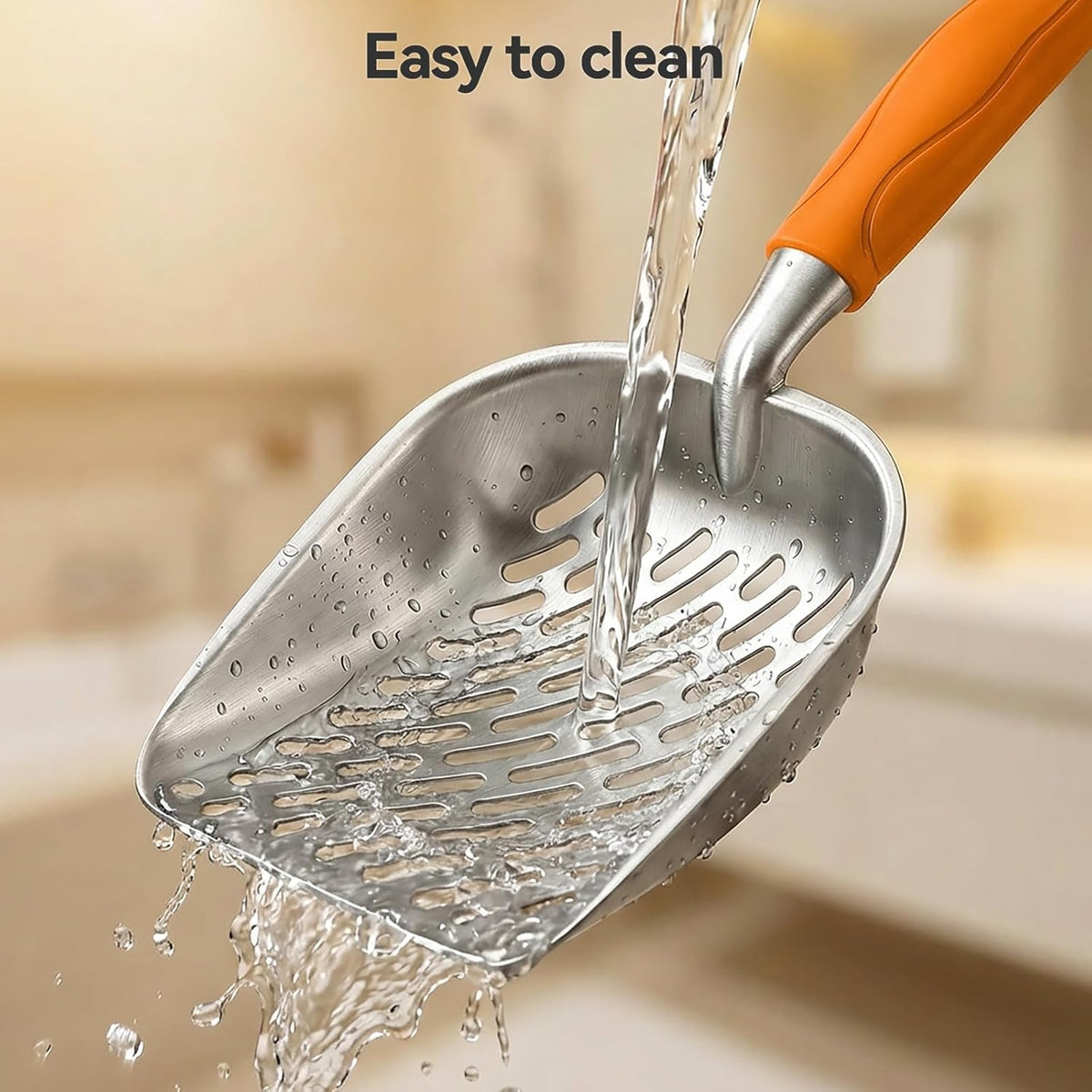 Cat Litter Scoop, Large Long Handle Kitty Metal Scooper
