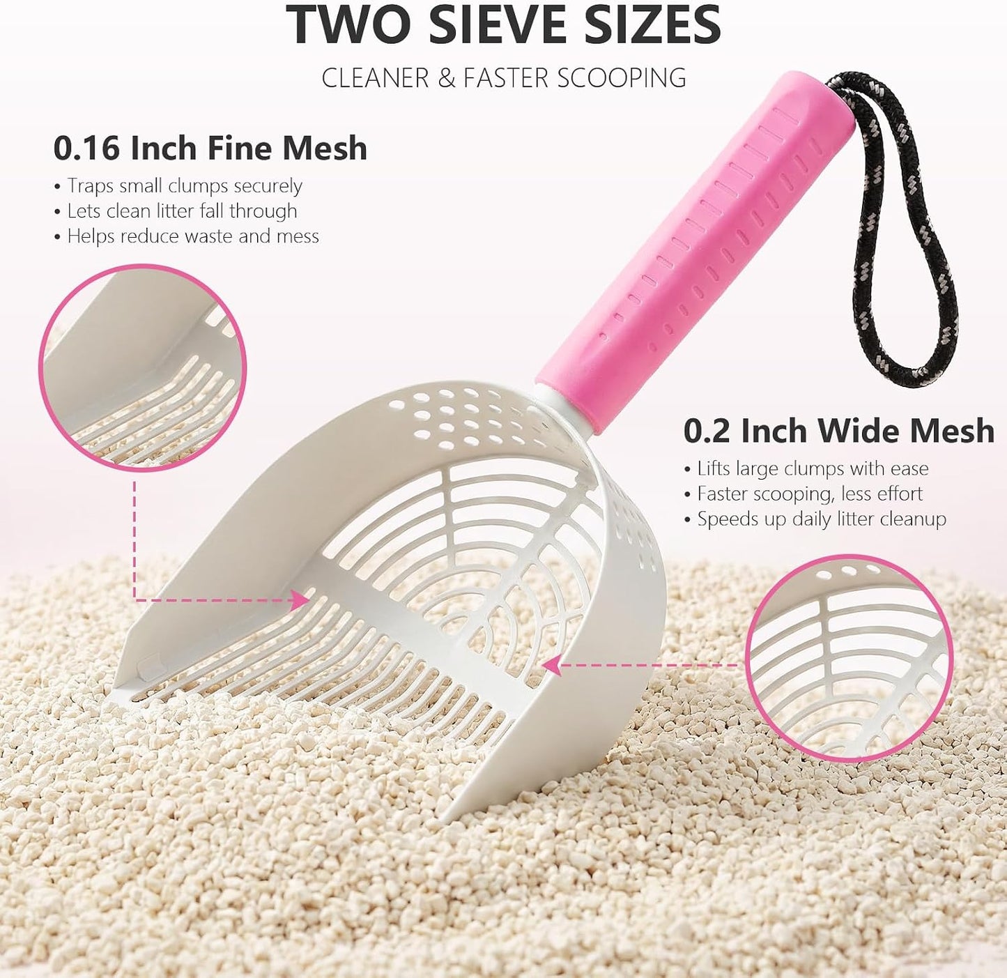 Cat Litter Scoop, Large Long Handle Kitty Metal Scooper