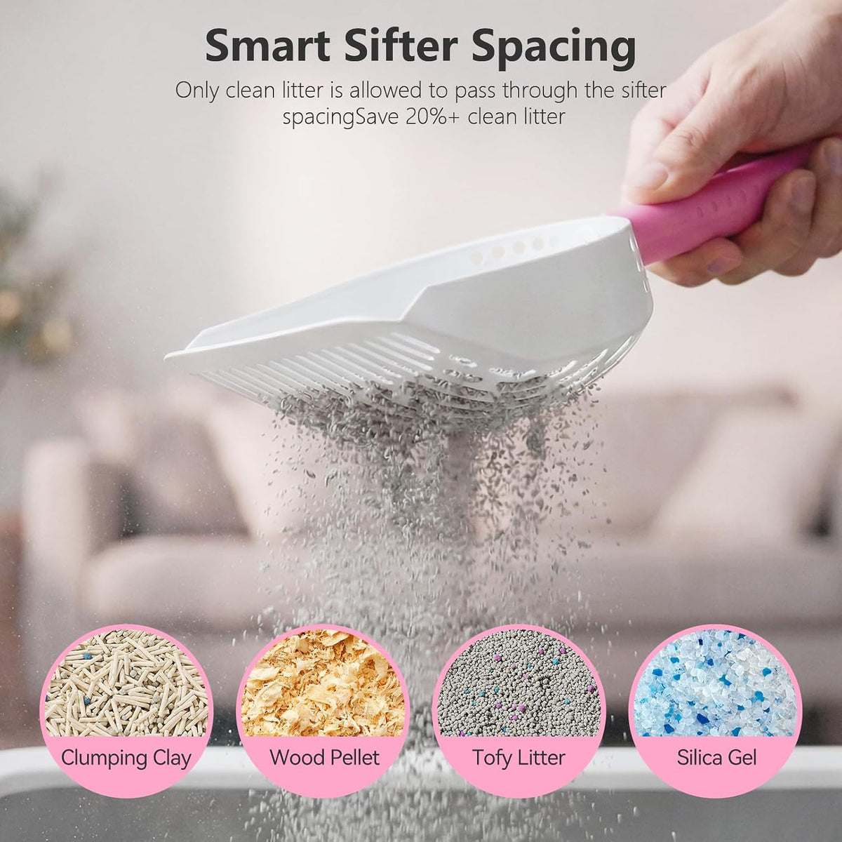 Cat Litter Scoop, Large Long Handle Kitty Metal Scooper