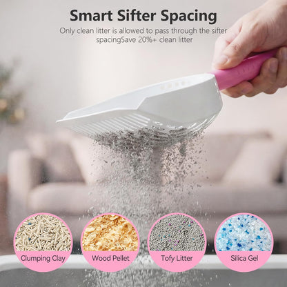 Cat Litter Scoop, Large Long Handle Kitty Metal Scooper