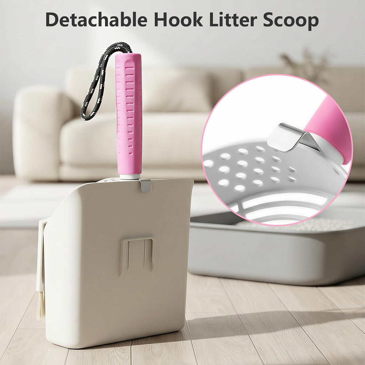 Cat Litter Scoop, Large Long Handle Kitty Metal Scooper