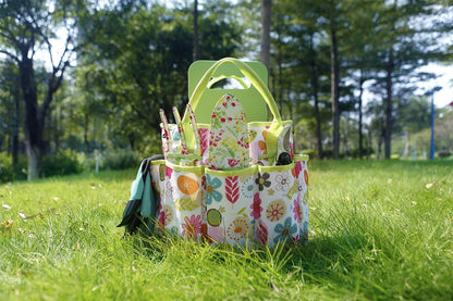 Garden Tool Set,Cute Gardening Gifts for Women,Birthday Gifts for Mom,Heavy Duty Tool Kit with Gloves,Garden Tote,Kneeling Pad,Hand Pruner,Trowel,Hand Rake,Weeder,Fork,Transplanter,Multicolor
