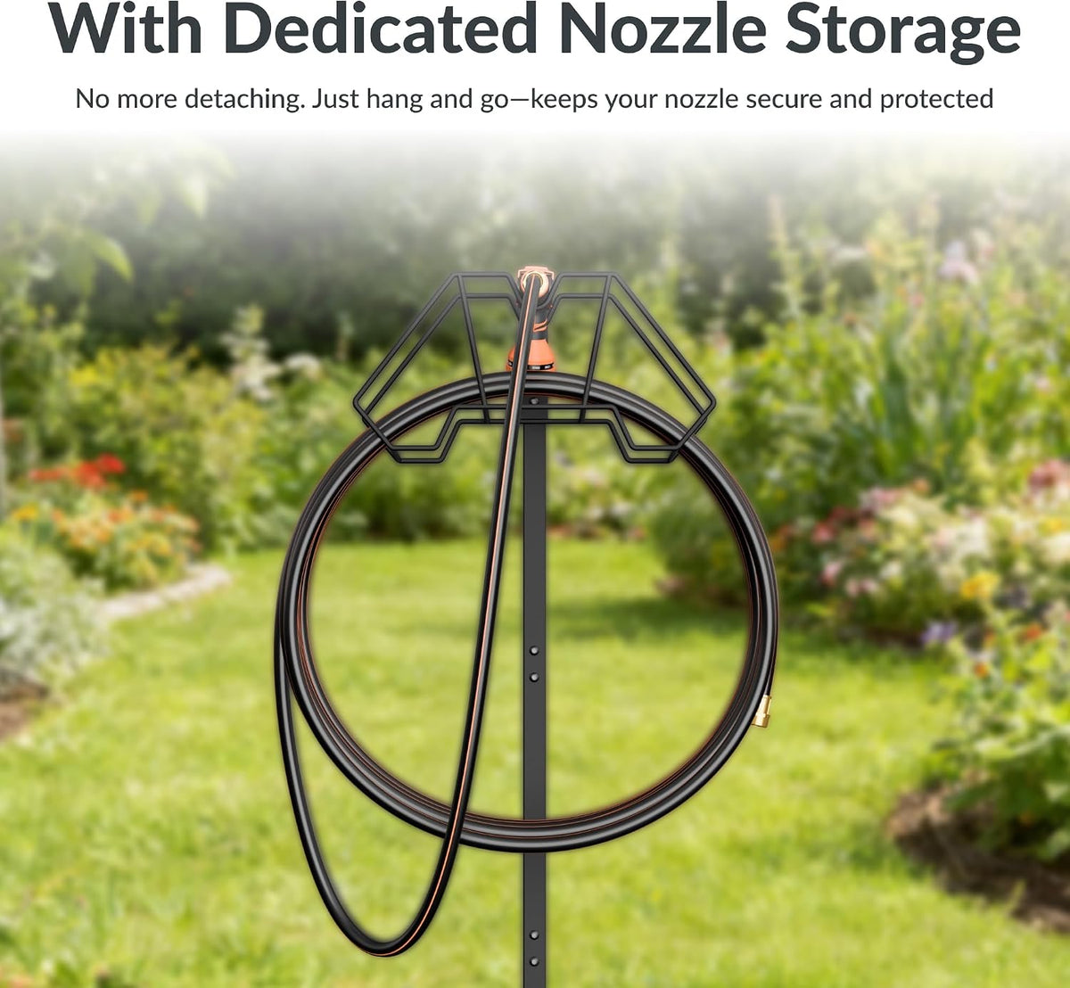Garden Hose Holder, Water Hose Hanger Holds 150FT, Wall-Mount