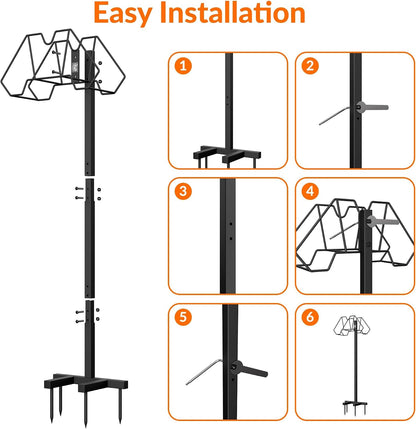 Garden Hose Holder, Water Hose Hanger Holds 150FT, Wall-Mount