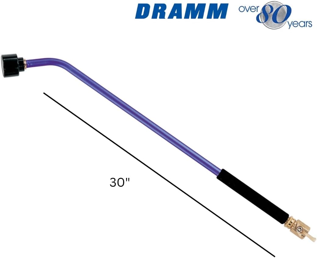 ColorMark Soft Rain Watering Spray Wand – 30” Long, Blue – Lightweight & Durable with 8" Foam Grip and Brass Shut-Off Valve – Ideal for Hanging Baskets, Planters, Gardens, Shrubs & Seedbeds