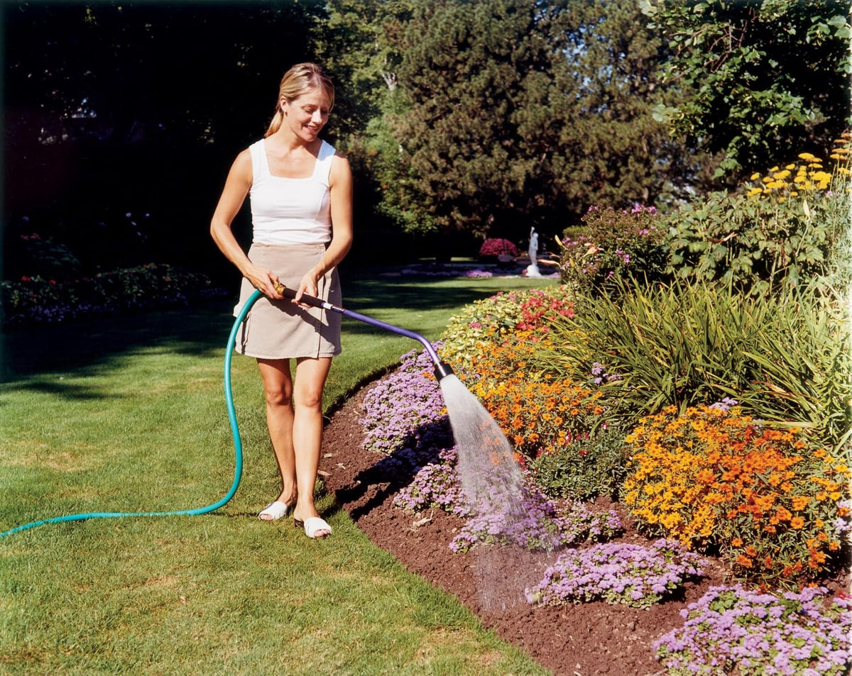 ColorMark Soft Rain Watering Spray Wand – 30” Long, Blue – Lightweight & Durable with 8" Foam Grip and Brass Shut-Off Valve – Ideal for Hanging Baskets, Planters, Gardens, Shrubs & Seedbeds