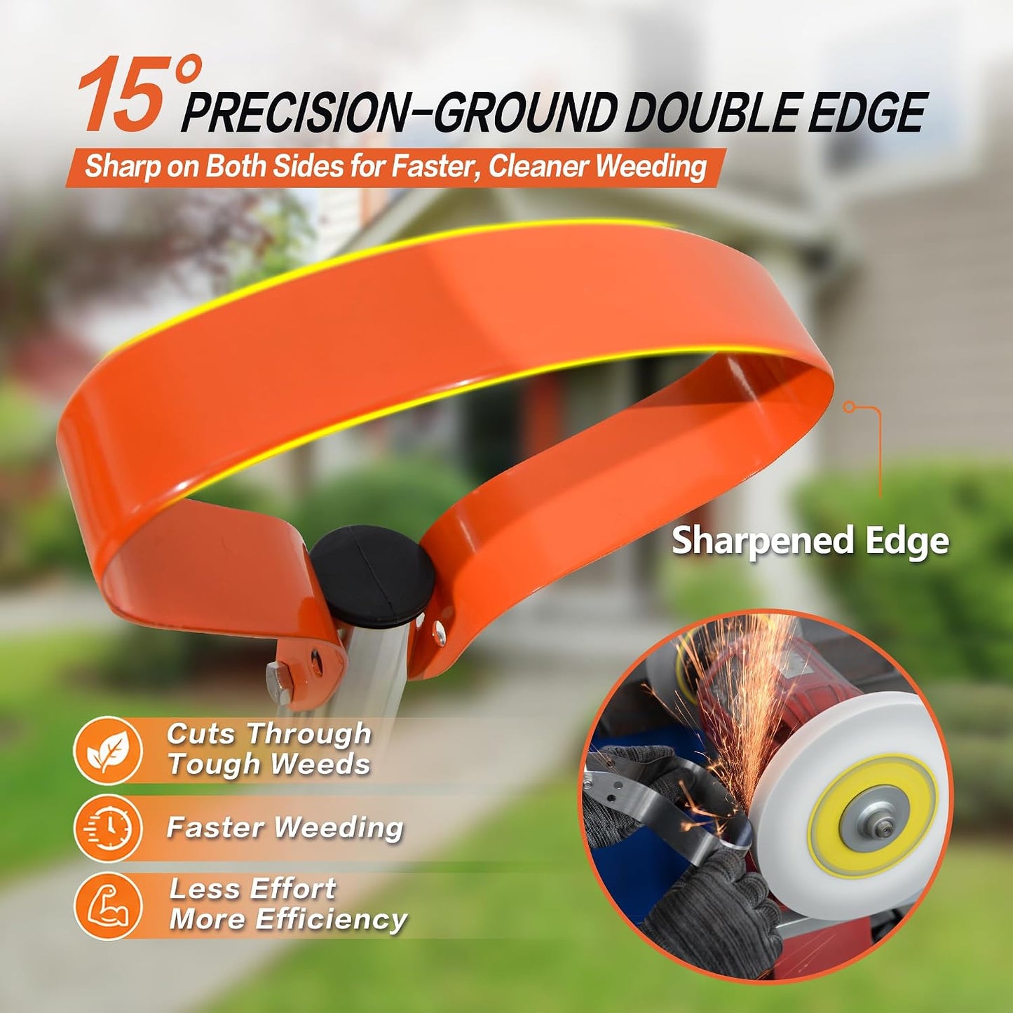 63-Inch Weed Remover Tool with 15° Sharp Spring Steel Blade
