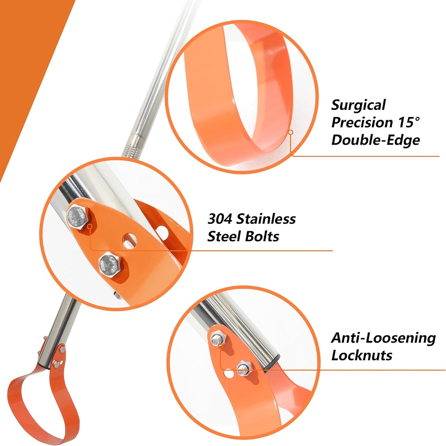 63-Inch Weed Remover Tool with 15° Sharp Spring Steel Blade