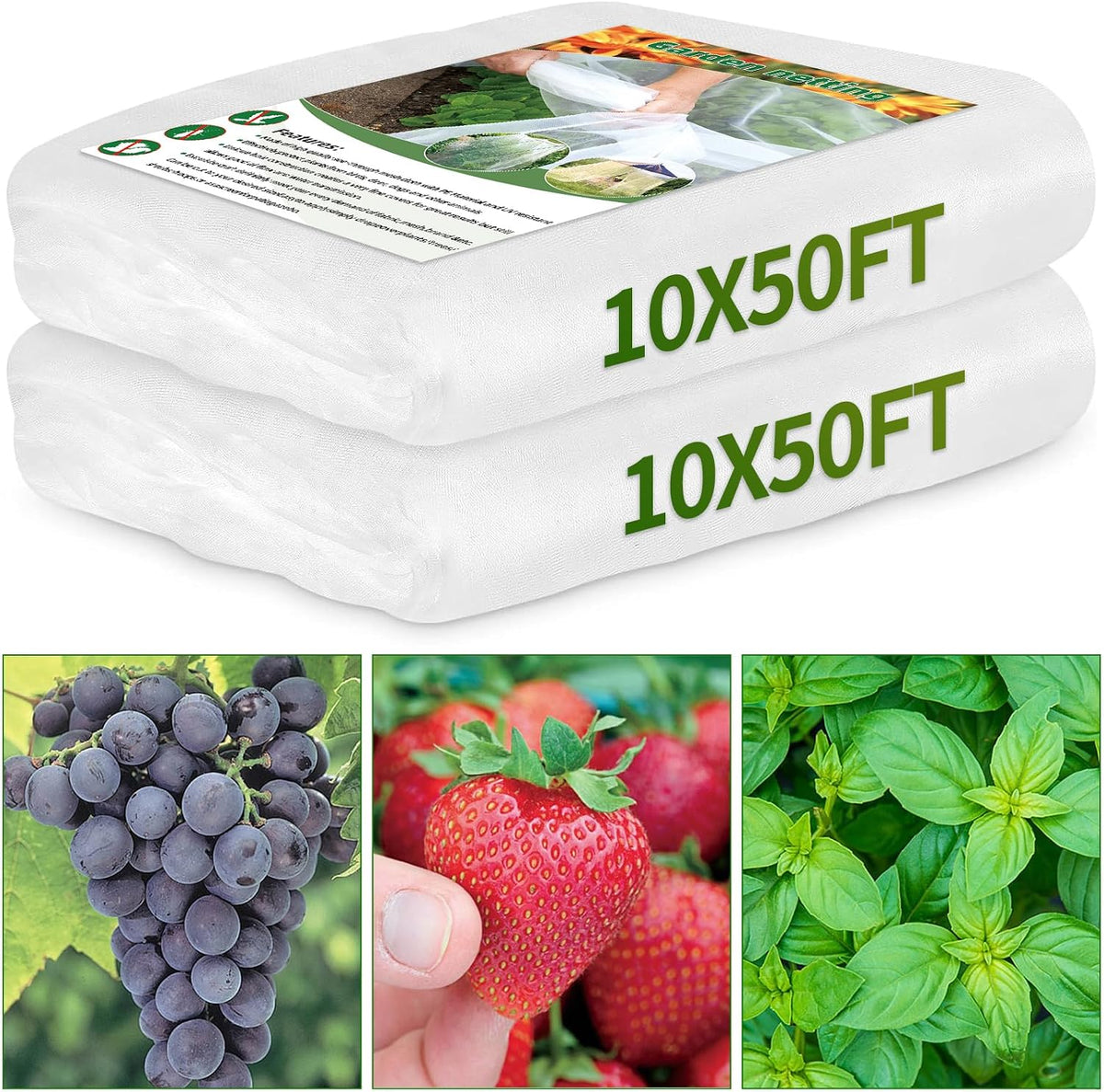 Garden Netting 10x33FT 2 Pack Ultra Fine Mesh, Insect Barrier Bird Netting for Garden Protection, Insect Bug Netting Garden Net for Protecting Plants Vegetables Flowers Fruits