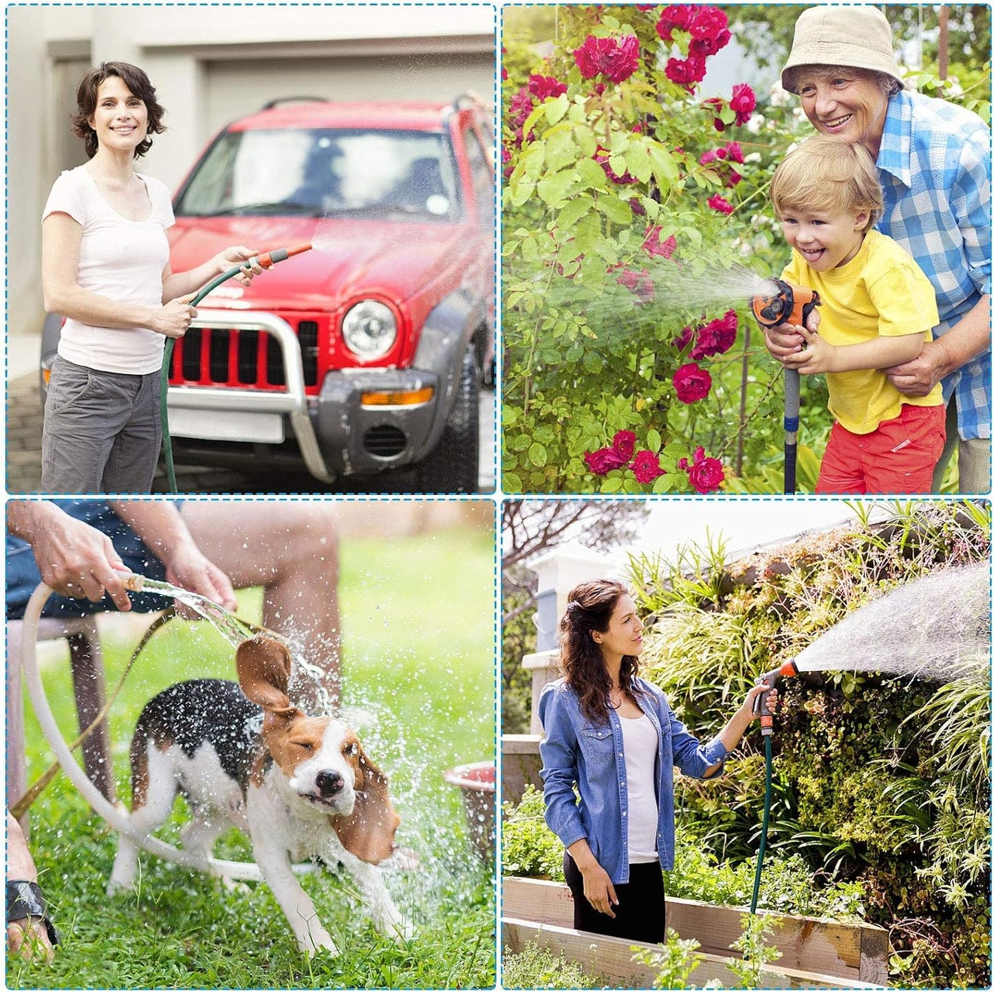 Garden Hose Splitter, 2pcs 3/4" 2 Way Plastic Water Hose Splitter, Garden Hose Connector with Faucet Watering Shut Off for Landscaping, Gardening, Flower Planting, Irrigation