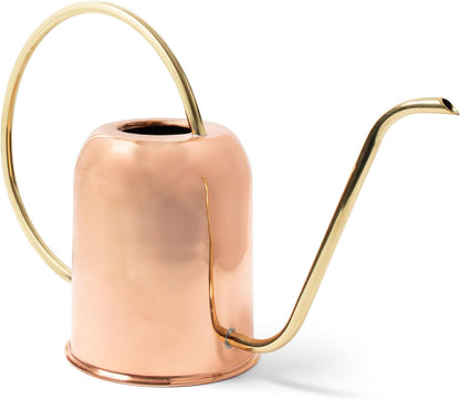Copper Watering Can Indoor Plants - 48oz Long Spout Precise Small Water Can for Plants, Bonsai, Succulents, Houseplants, or Garden - Metal Inside or Outdoor Plant Watering Cans