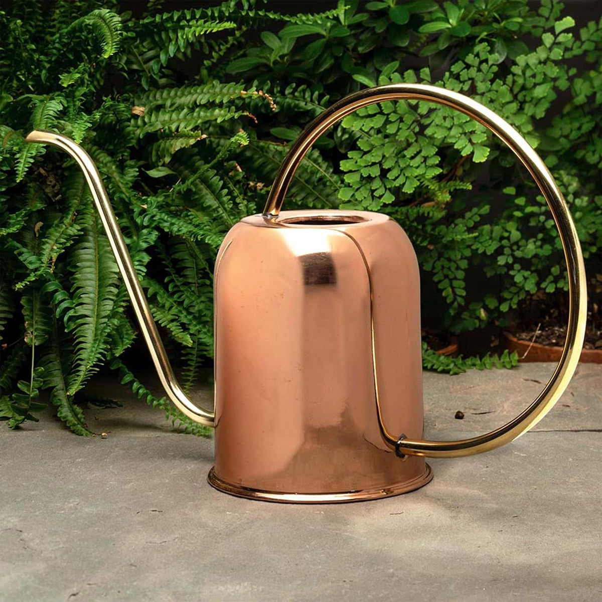 Copper Watering Can Indoor Plants - 48oz Long Spout Precise Small Water Can for Plants, Bonsai, Succulents, Houseplants, or Garden - Metal Inside or Outdoor Plant Watering Cans