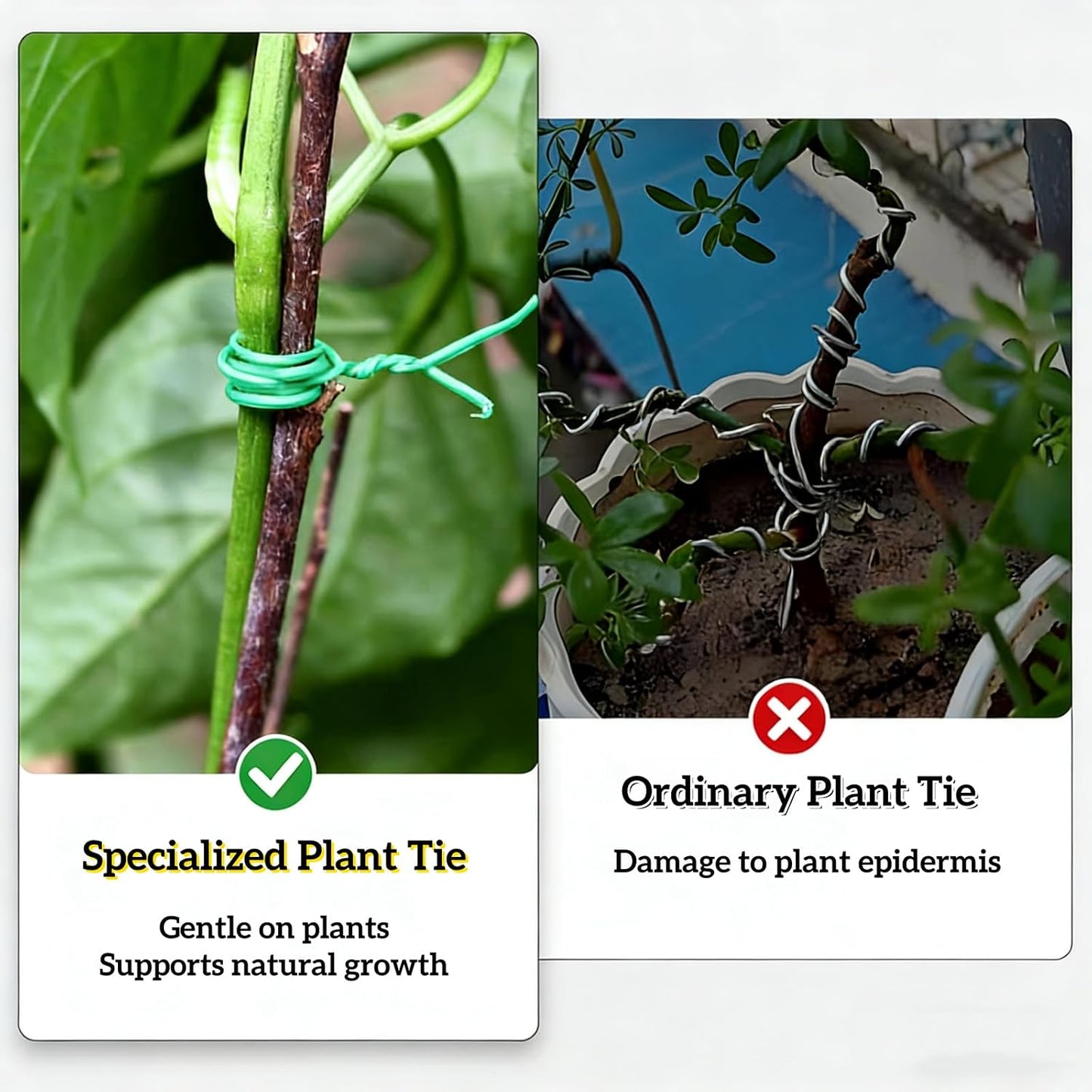 328ft(100m) Garden Plant Twist Ties with Cutter