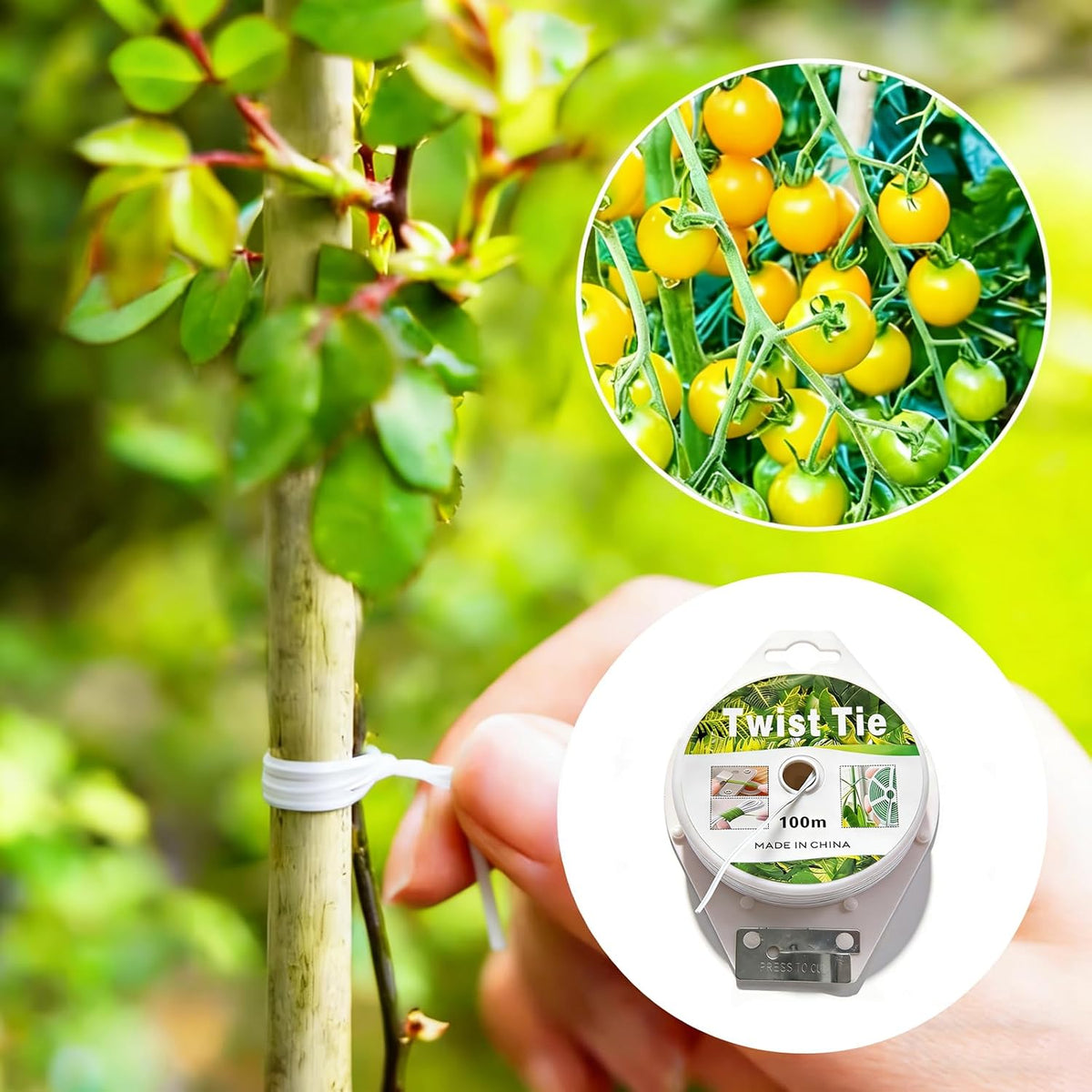 328ft(100m) Garden Plant Twist Ties with Cutter