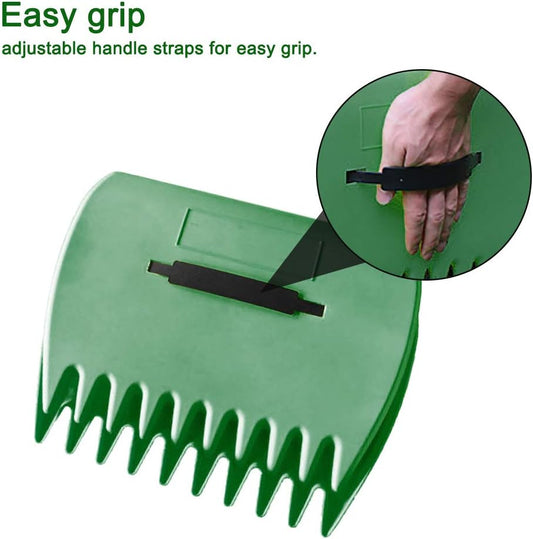 2-Pack Leaf Scoops, Large Leaf Grabber Claws with Ergonomic Handles, Durable Hand Rake Garden Tool for Easy Leaf Pickup, Grass Clippings and Lawn Debris
