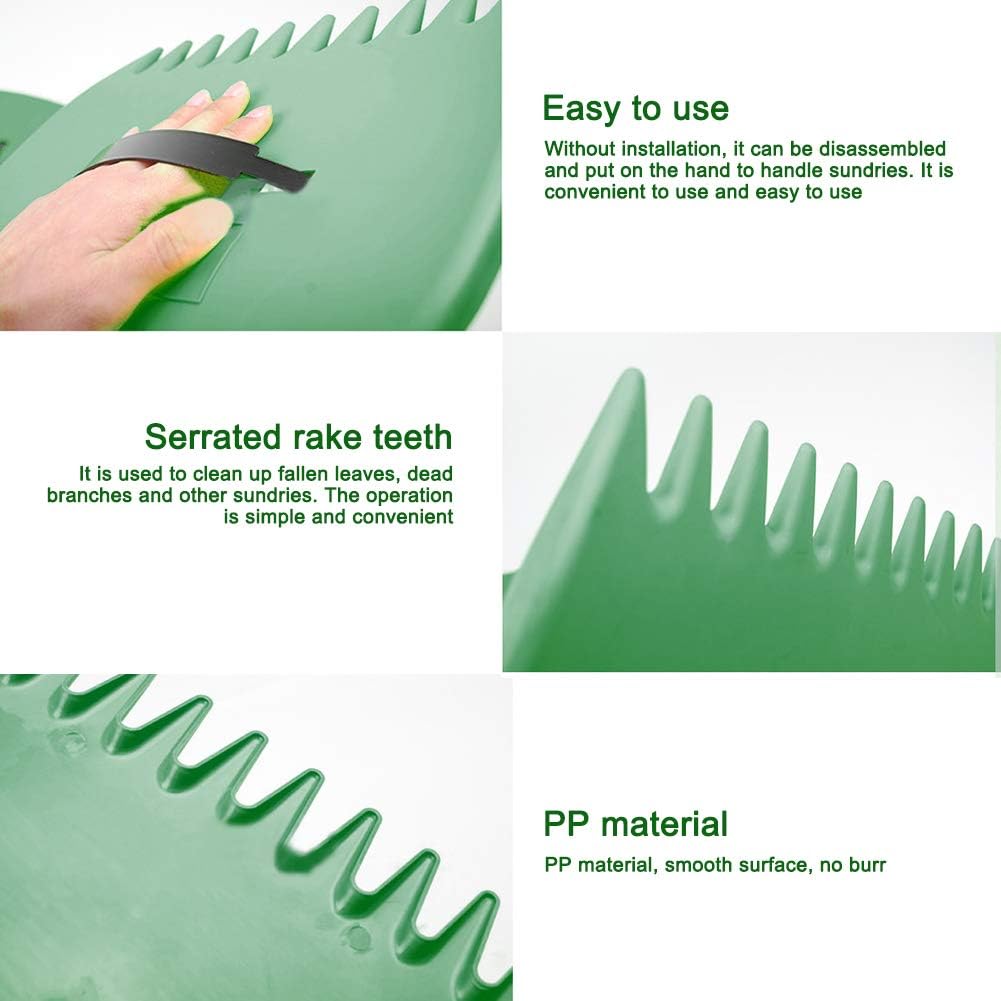 2-Pack Leaf Scoops, Large Leaf Grabber Claws with Ergonomic Handles, Durable Hand Rake Garden Tool for Easy Leaf Pickup, Grass Clippings and Lawn Debris