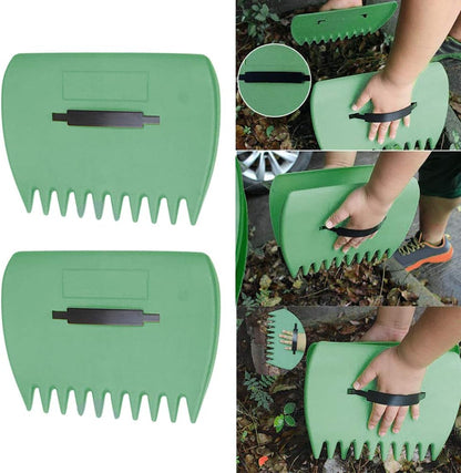 2-Pack Leaf Scoops, Large Leaf Grabber Claws with Ergonomic Handles, Durable Hand Rake Garden Tool for Easy Leaf Pickup, Grass Clippings and Lawn Debris