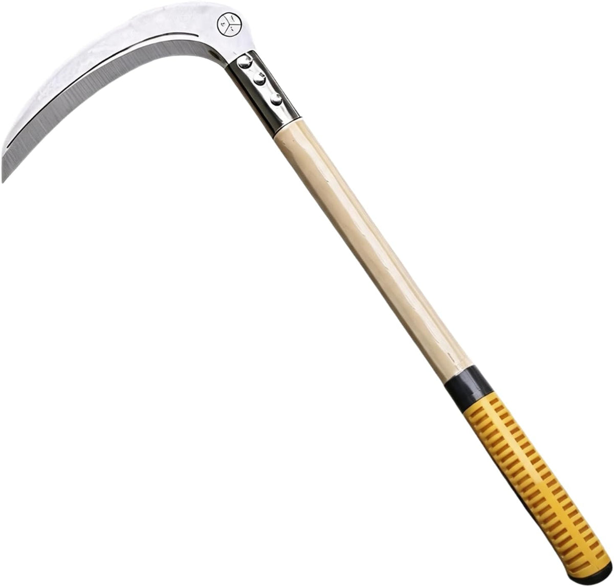 Steel Weeding Sickle,Manganese Steel Blade/Solid Wood Handle Hand held Sickle Tool - Multipurpose Gardening Weeding Grass Sickle and Farming Portable Safety Sickle