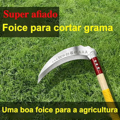 Steel Weeding Sickle,Manganese Steel Blade/Solid Wood Handle Hand held Sickle Tool - Multipurpose Gardening Weeding Grass Sickle and Farming Portable Safety Sickle