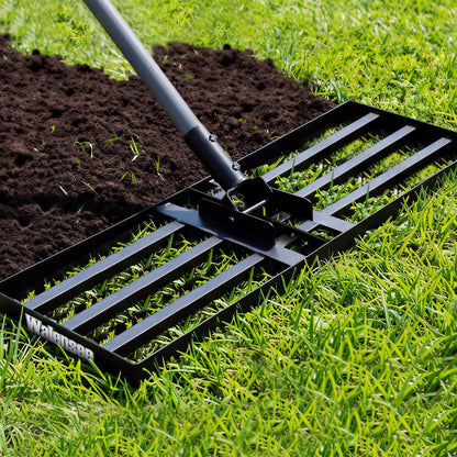 Lawn Leveling Rake, Reinforced Leveler with 6.5FT Steel Handle
