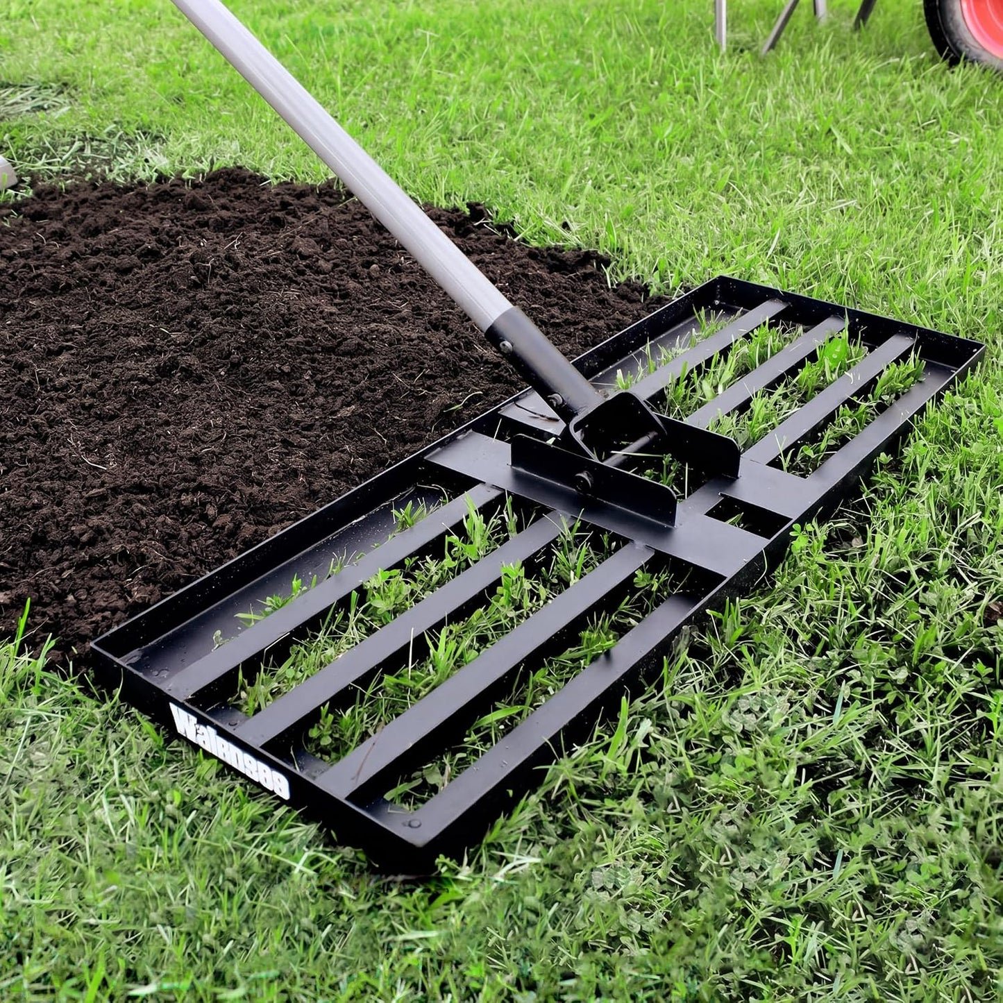 Lawn Leveling Rake, Reinforced Leveler with 6.5FT Steel Handle