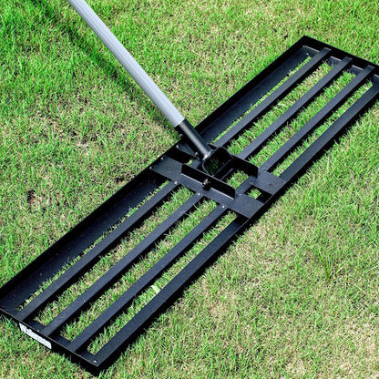 Lawn Leveling Rake, Reinforced Leveler with 6.5FT Steel Handle