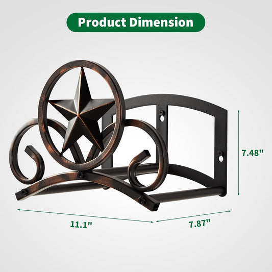 Garden Hose Holder Wall Mounted Decorative, Heavy Duty Metal Hose Hanger for Outside, Sturdy Water Hose Rack Holds 125-Feet of 5/8-Inch Hose, Water Hose Hooks